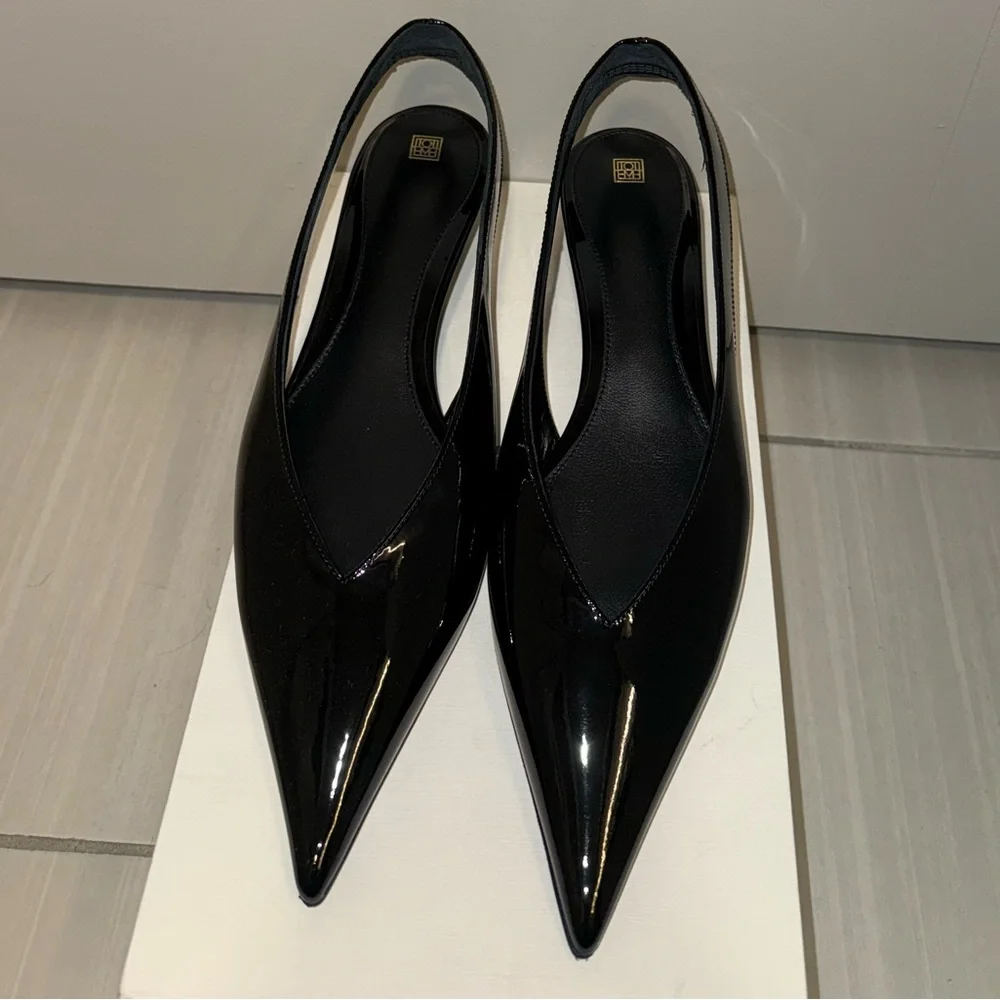 Toteme Wedge Slingback, 40, Black